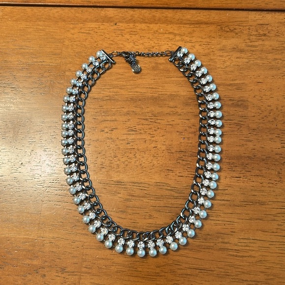 Women’s short dressy silver necklace - Picture 2 of 5